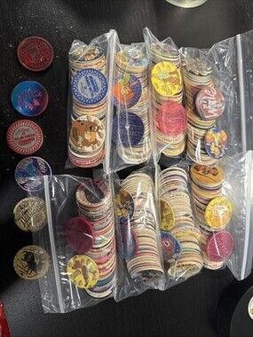 50 RANDOM VINTAGE POGS + 1 SLAMMER GOOD TO FAIR CONDITION - 90'S NOSTALGIA. READ
